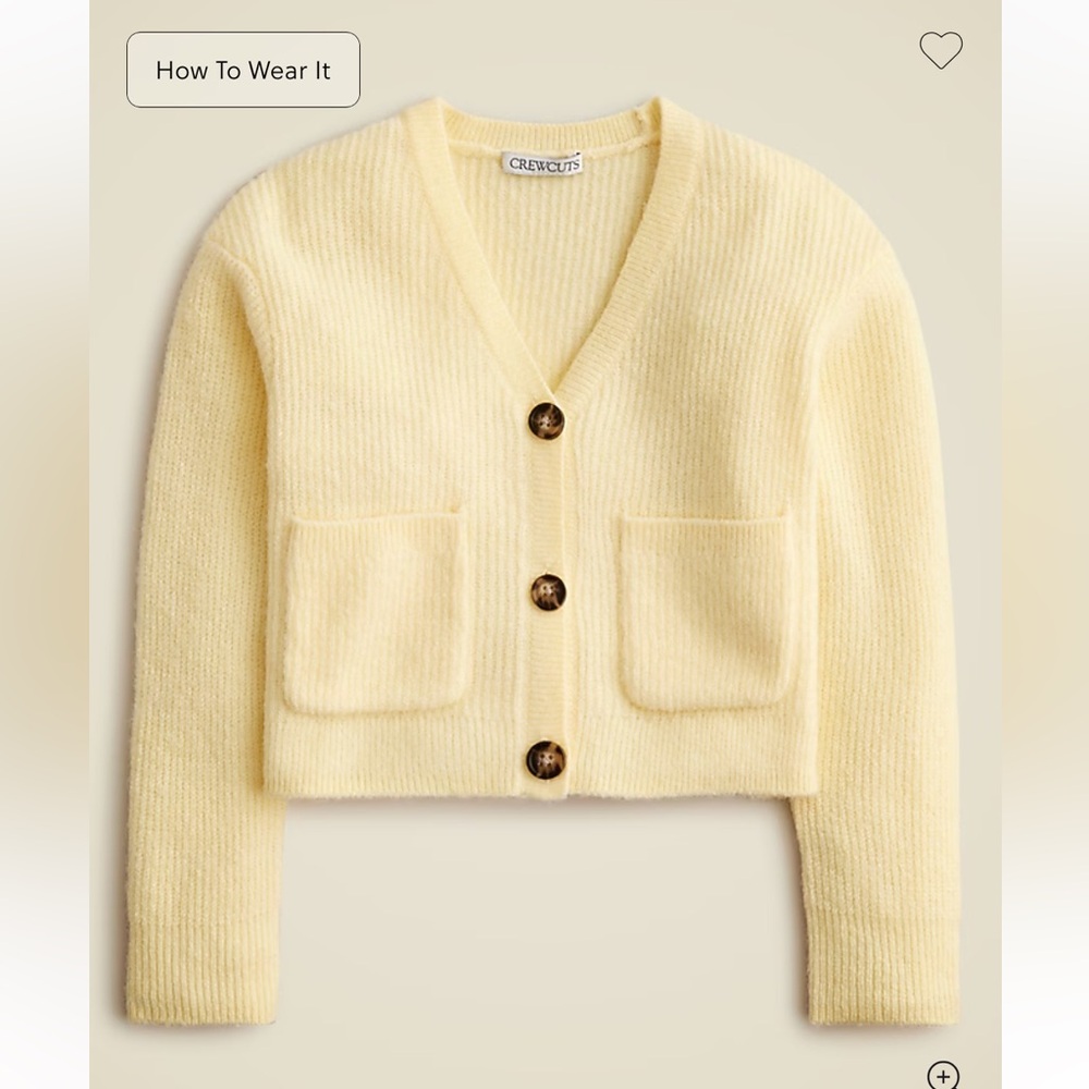 Cropped Yellow Cardigan Sweater